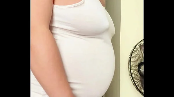 Naughty Pregnant Big Tits Muslim Wife shows off her Big Belly and Hairy Pussy