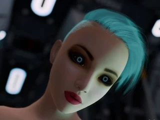 Nexus-3 Best sex with female android in sci-fi corridor