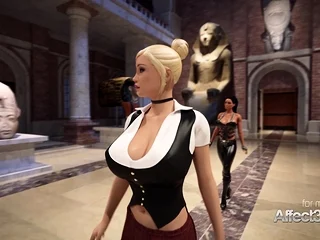 3d animation lesbians having futa sex in a musemum in hd