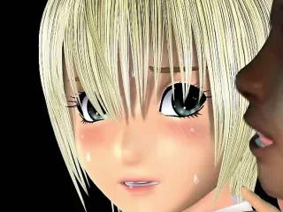 3D anime babe gets facialized in gangbang