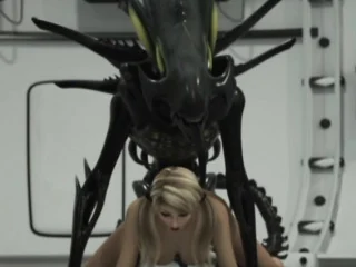 3D Freak Alien Destroys Teen Babe!