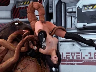 3D Girls Impaled by Horrible Aliens!