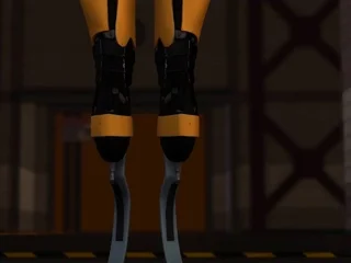 A horny blonde gets fucked by a female android in Area 51