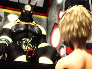 A hot super blonde gets fucked by Anubis on the exoplanet