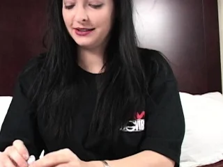 Curvy black hair slut using her sex toys