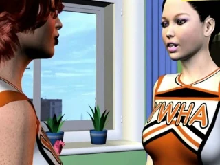 Dance team lesbian girls are having fun