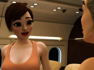 Futanari BOSS fucks hot ass in an airplane – 3D Porn
