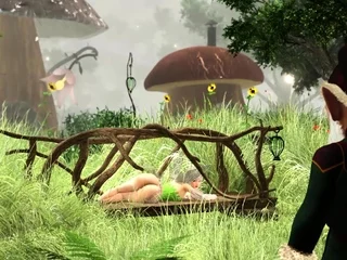 Hot sex! Crazy gnome fucks hard a sexy fairy outdoor