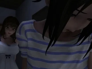 Japanese 3D futa hot handjob