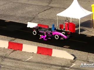 Lesbian futanari babes having sex in a sportcar racing