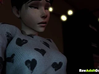 Tracer sucking huge dick and futanari cum act